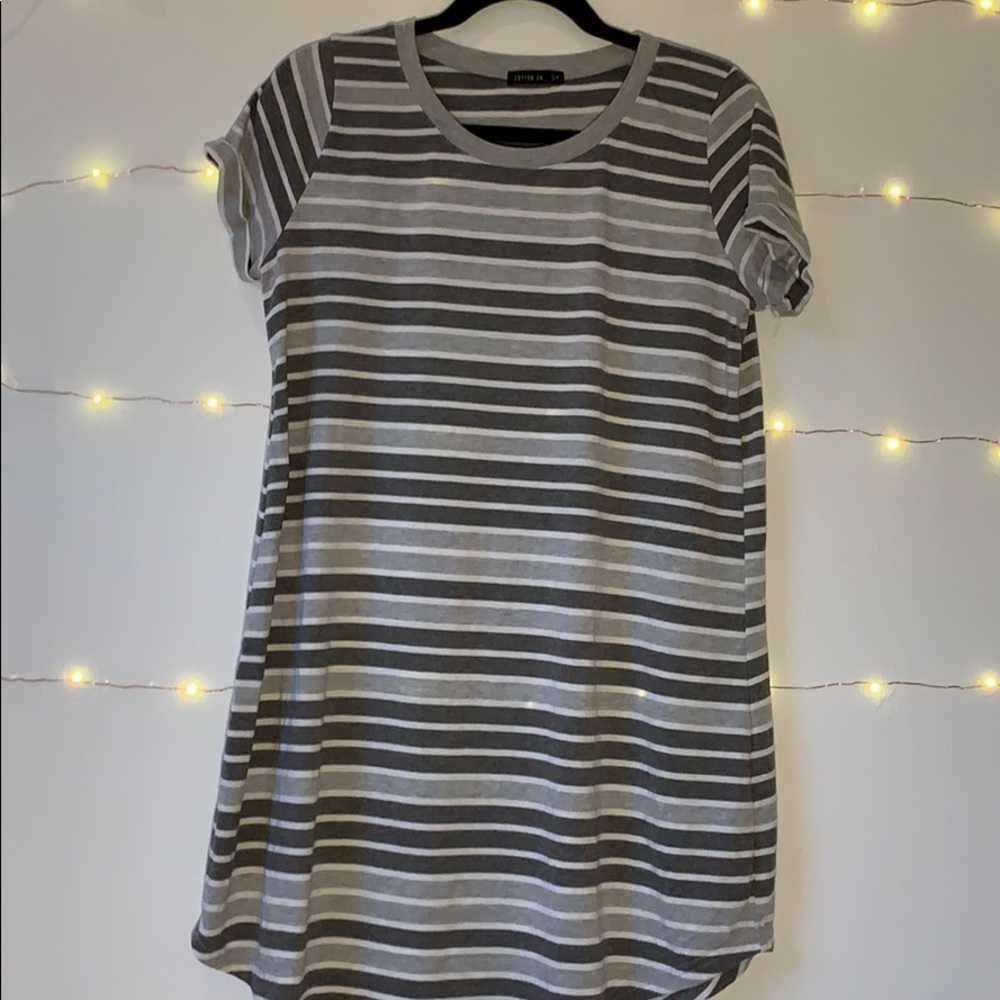 COTTON ON Grey-striped T-shirt Dress